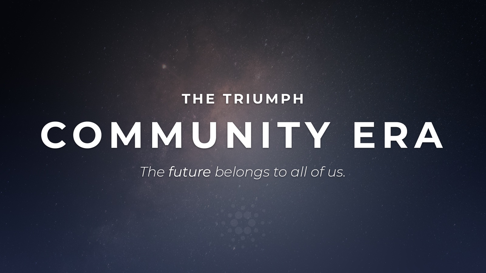 Cardano Summit Berlin — governance-era stage visual, Community era