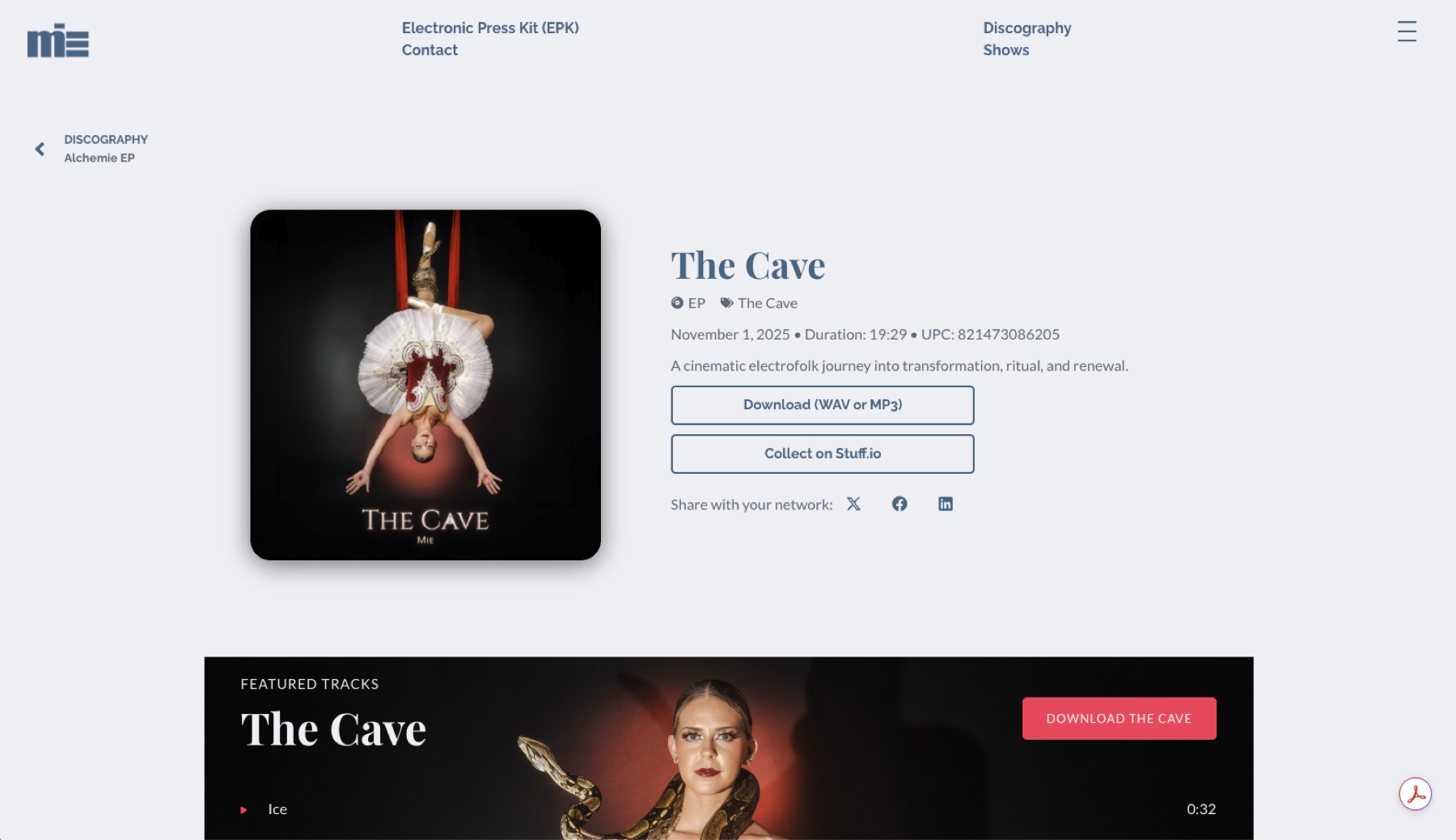 therealmie.com — New from Mie, The Cave release feature