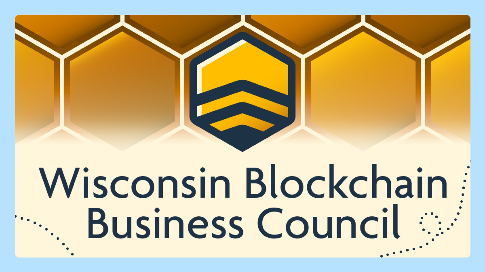 Wisconsin Blockchain Business Council logomark and wordmark
